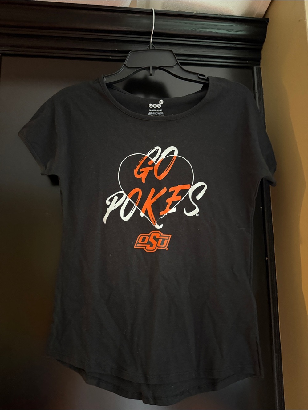 Oklahoma State Girls' 'Go Pokes' Black Graphic Tee M